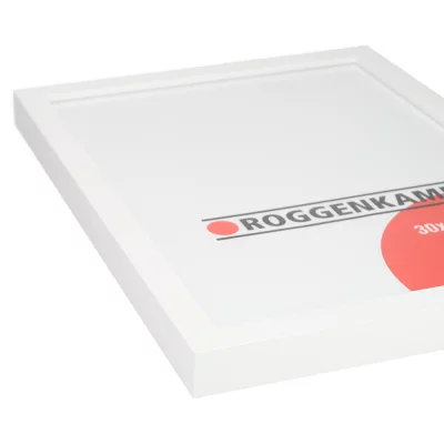 Holzrahmen aus Buche / Ahorn - Sonderzuschnitt Buche weiß | Normalglas (3 mm)