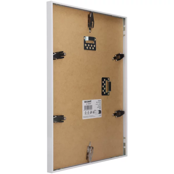 Aluminium lijst Accent 60x80 cm | wit, glanzend | normaal glas (2 mm)