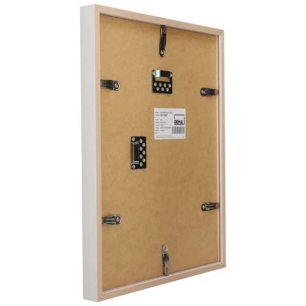 Cadre à rehausse en bois Bunda 70x90 cm | tilleul blanc couvrant | verre standard (2 mm)