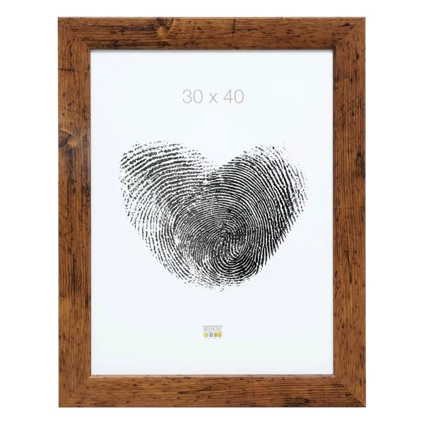 Cadre en bois Nathan 30x45 cm | marron veiné | verre standard (2 mm)