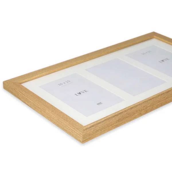 Cadre multi photos Juliette pour 3 photos 13x18 cm | naturel | verre standard (2 mm)