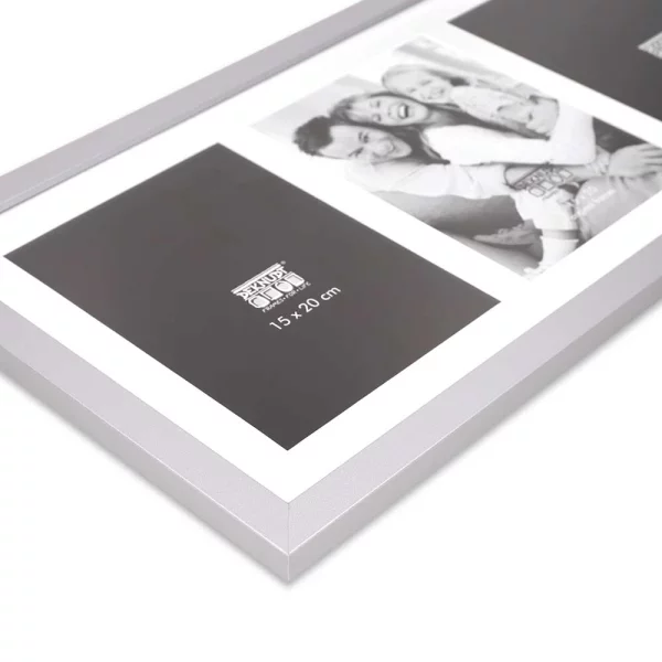 Cadre multi photos Juliette pour 3 photos 13x18 cm | argent | verre standard (2 mm)