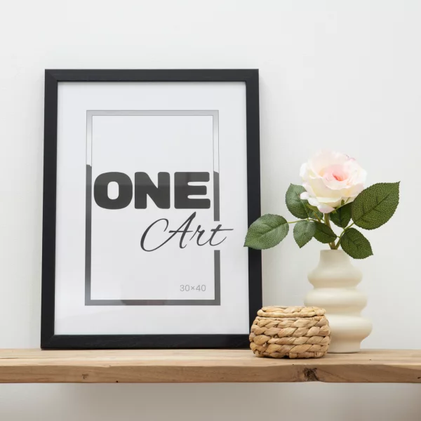 Holz-Bilderrahmen Aniela 50x70 cm | Schwarz | Kunstglas (1 mm)