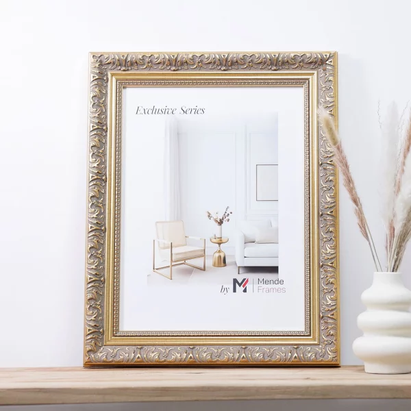 Exklusiver Holz-Bilderrahmen Bando 20x30 cm | Silber | Normalglas (2 mm)