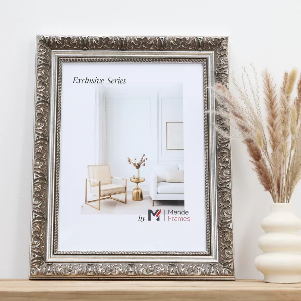 Holz Bilderrahmen Bando 20x30 cm | Silber | Normalglas (2 mm)