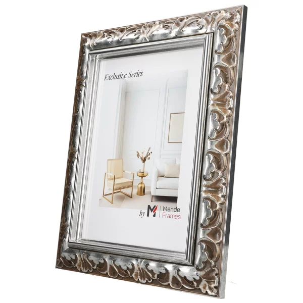 Holzrahmen Pedro - Exclusive Series 45x60 cm | Silber | Normalglas (2 mm)