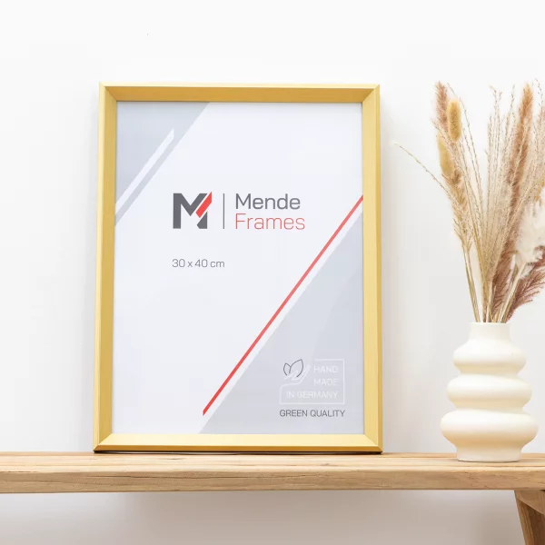 Holz-Bilderrahmen Mencuna 10x10 cm | Gold | Normalglas (2 mm)