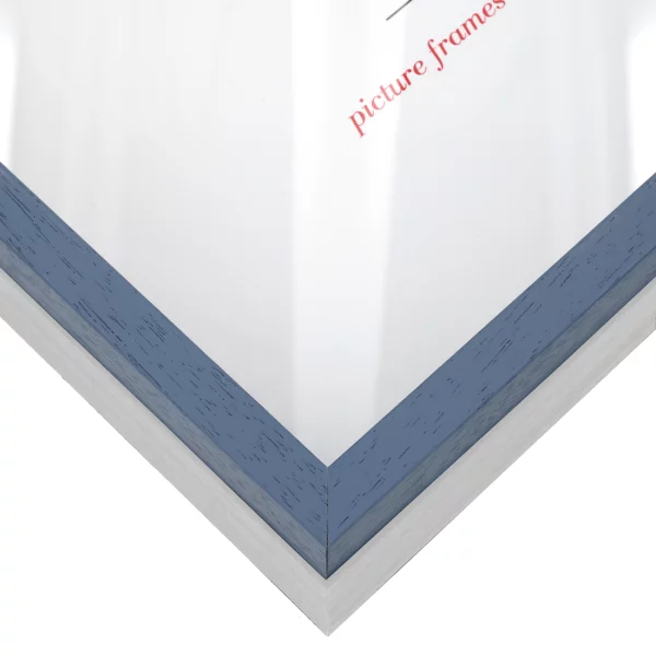 Cadre Unibox sur mesure bleu-blanc | verre standard (2 mm)