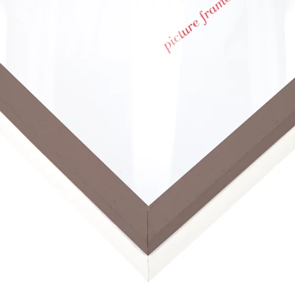 Cadre Unibox sur mesure brun-blanc | verre standard (2 mm)