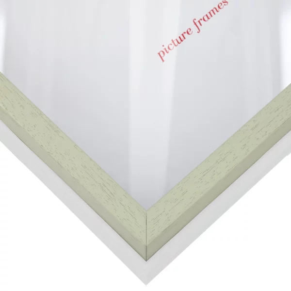 Cadre Unibox sur mesure vert blanc | verre standard (2 mm)