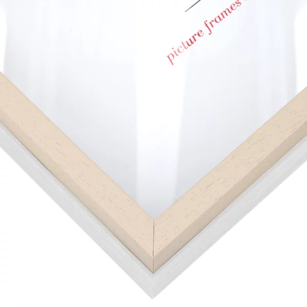 Cadre Unibox sur mesure marron clair-blanc | verre standard (2 mm)