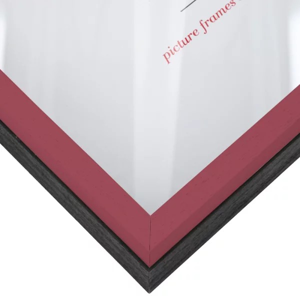 Cadre Unibox sur mesure rouge-noir | verre standard (2 mm)