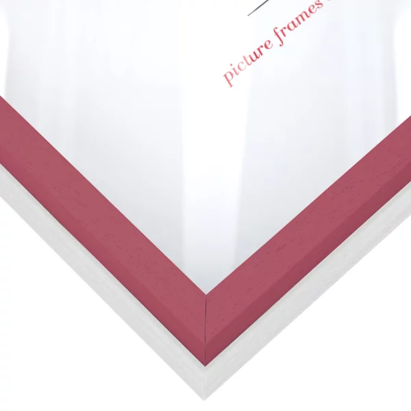 Cadre Unibox sur mesure rouge-blanc | verre standard (2 mm)