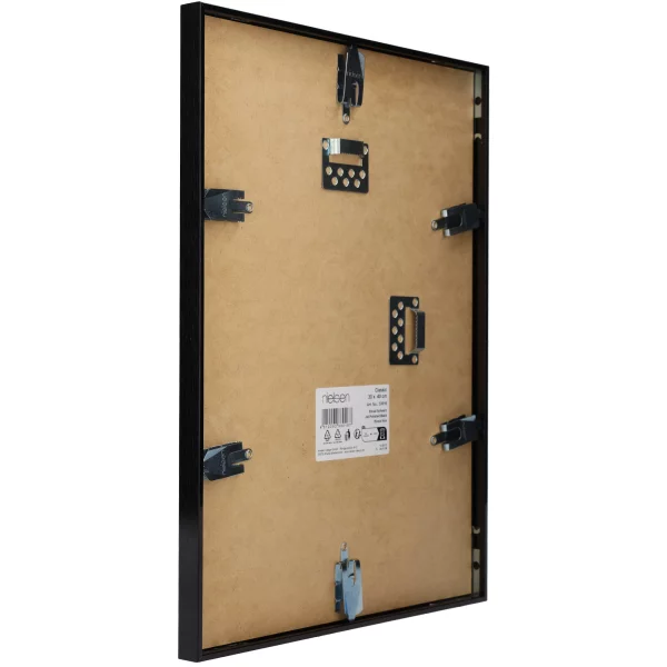 Alu-Bilderrahmen Classic 18x24 cm | Eloxiert Schwarz | Normalglas (2 mm)