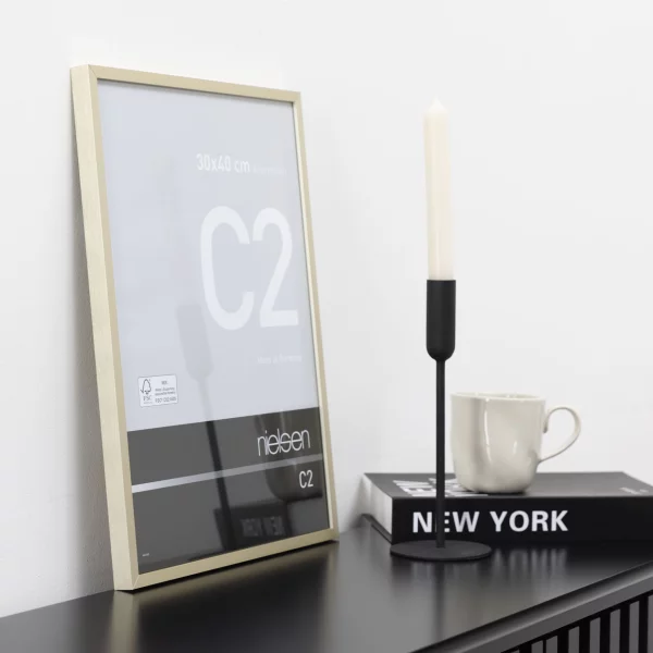 Alu Bilderrahmen C2 21x29,7 cm (A4) | Struktur Gold matt | Normalglas (2 mm)