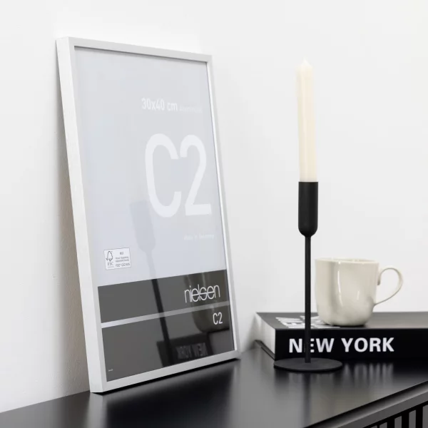 Alu-Bilderrahmen C2 30x40 cm | Struktur Silber matt | Normalglas (2 mm)