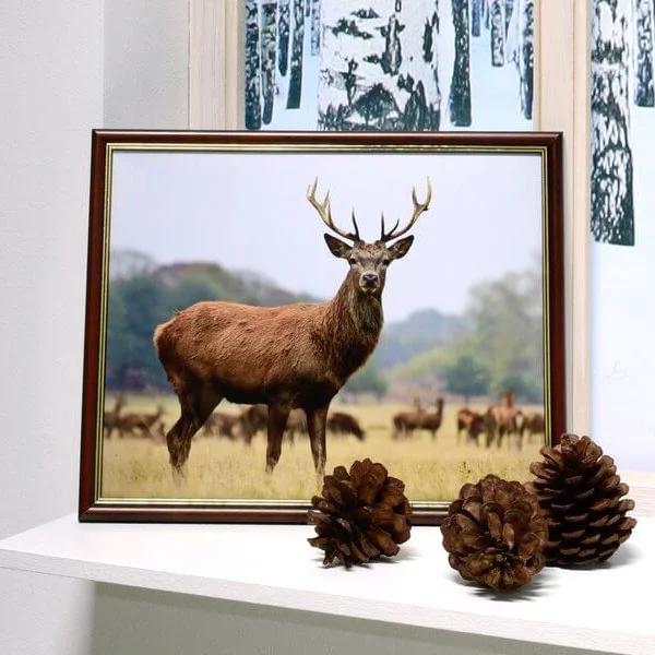 Cadre en bois Ascot 10x15 cm | brun foncé-or | verre standard (2 mm)