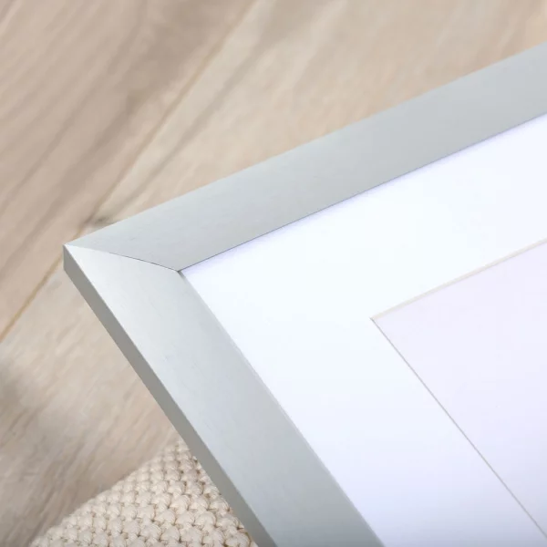 Cadre en aluminium Aluline avec passe-partout 15x20 cm (10x15 cm) | argent | verre standard (2 mm)