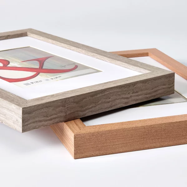 Cadre en bois Stockholm avec passe-partout 10x15 cm | blanc | verre standard (2 mm)