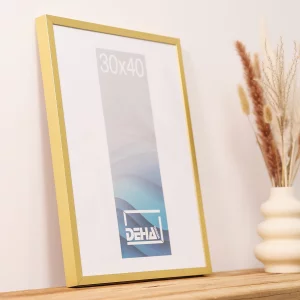 Alu-Bilderrahmen Bellatrix nach Maß Gold matt | Normalglas (2 mm)