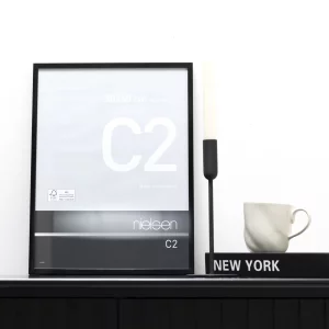 Alurahmen C2 84,1x118,9 cm (A0) | Eloxal Schwarz glanz | Normalglas (2 mm)