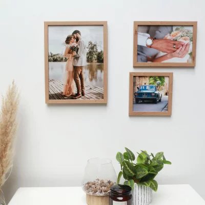 Houten kader Lina 60x80 cm | natuur | kunstglas (2 mm)