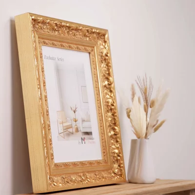 Cornice in legno Hirste su misura dorato | Vetro standard (2 mm)