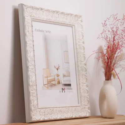 Cornice esclusiva in legno Gjain 29,7x42 cm (A3) | bianco | Vetro standard (2 mm)