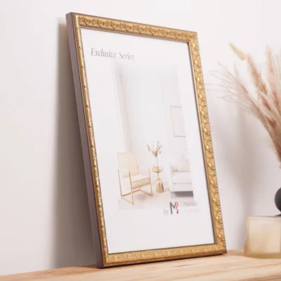 Exklusiv-Holzrahmen Shab 30x30 cm | Gold | Spiegel
