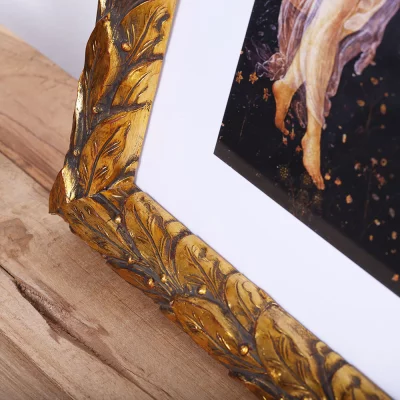 Barokkader Cadiz op maat goud | normaal glas (2 mm)