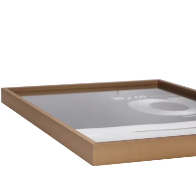 Aluminiumsbilderamme Alpha 50x60 cm | Rav, børstet | Normalglass (2 mm)