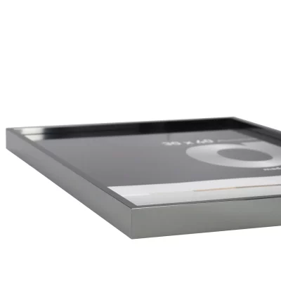 Aluminiumsbilderamme Alpha 70x100 cm | Mørkegrå med glans | Normalglass (2 mm)