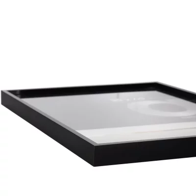 Aluminiumsbilderamme Alpha 70x70 cm | Svart glanset, eloksert | Normalglass (2 mm)