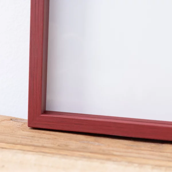 Alu-Bilderrahmen Barth NXT mit Distanzleiste, Serie 1131 18x24 cm | Burgund - Furnier Holzoptik | Normalglas (2 mm)