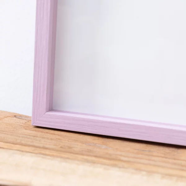Alu-Bilderrahmen Barth NXT mit Distanzleiste, Serie 1131 - Maßanfertigung Rosa - Furnier Holzoptik | Normalglas (2 mm)