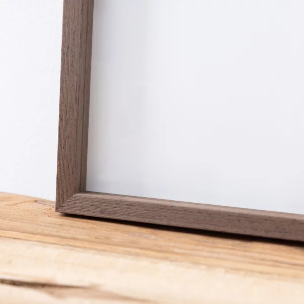 Alu-Bilderrahmen Barth NXT mit Distanzleiste, Serie 1131 - Maßanfertigung Wenge - Echtholzfurnier | Normalglas (2 mm)
