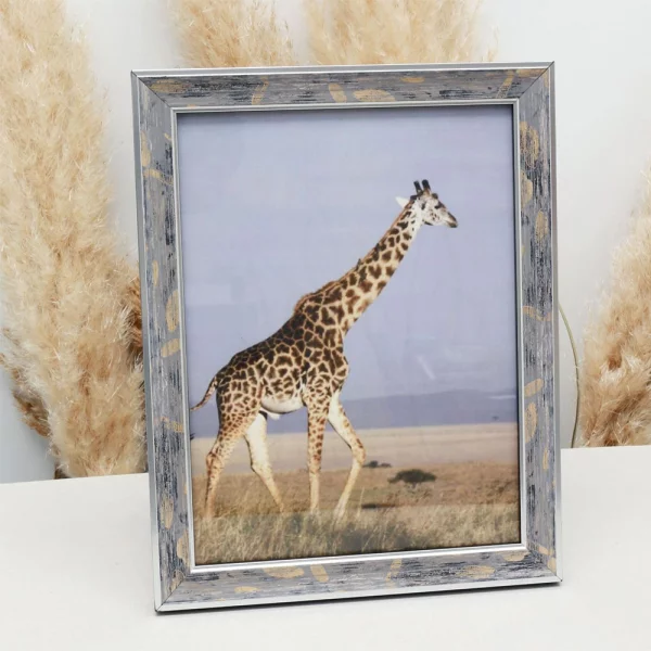 Cadre en bois Enzo 10x15 cm | gris avec or | verre standard (2 mm)