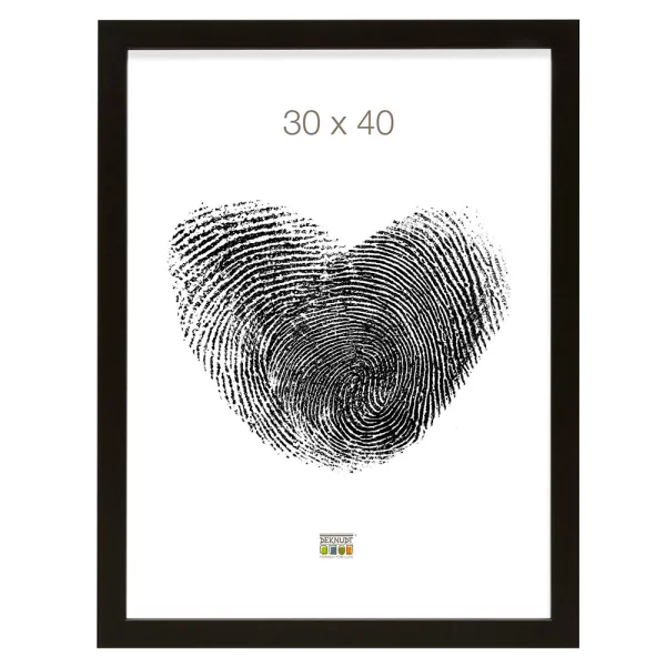Cadre en bois Ela 30x60 cm | noir | verre standard (2 mm)