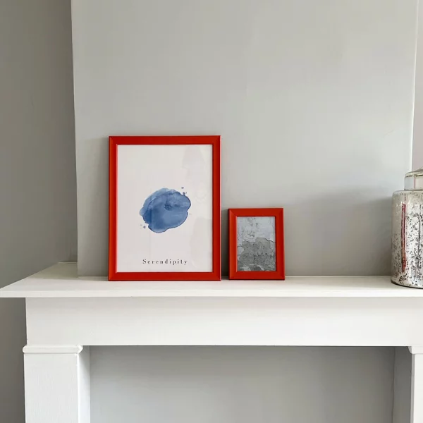Cadre en bois Evergem 10x15 cm | orange-rouge | verre standard (2 mm)