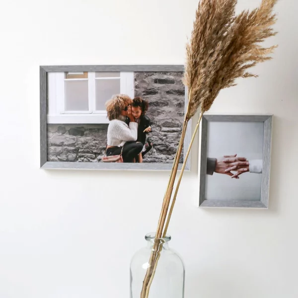 Kunststoff Bilderrahmen Amel 18x24 cm | Weiß-beige | Normalglas (2 mm)