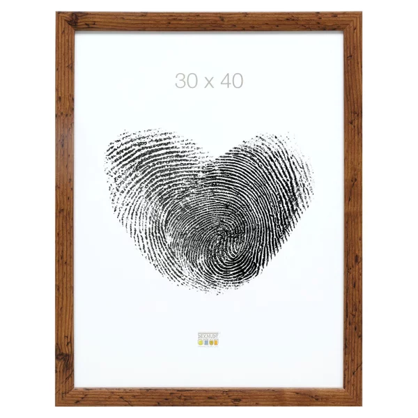Holz Bilderrahmen Olivia 10x15 cm | Braun gemasert | Normalglas (2 mm)