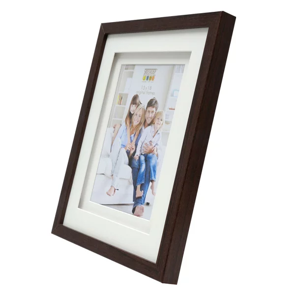 Cadre en bois Anna avec passe-partout double 10x15 cm | brun | verre standard (2 mm)