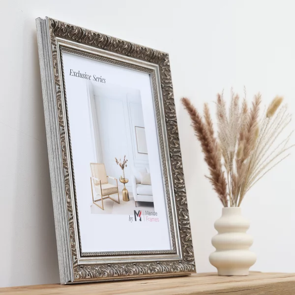 Holz Bilderrahmen Bando 20x30 cm | Silber | Normalglas (2 mm)