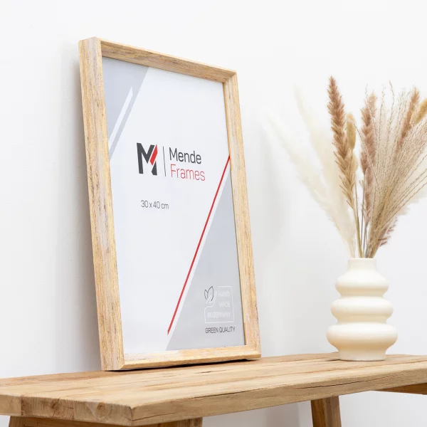 Holz-Bilderrahmen Mencuna nach Maß Natur | Normalglas (2 mm)