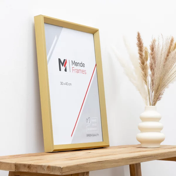 Holz-Bilderrahmen Mencuna 10x10 cm | Gold | Normalglas (2 mm)