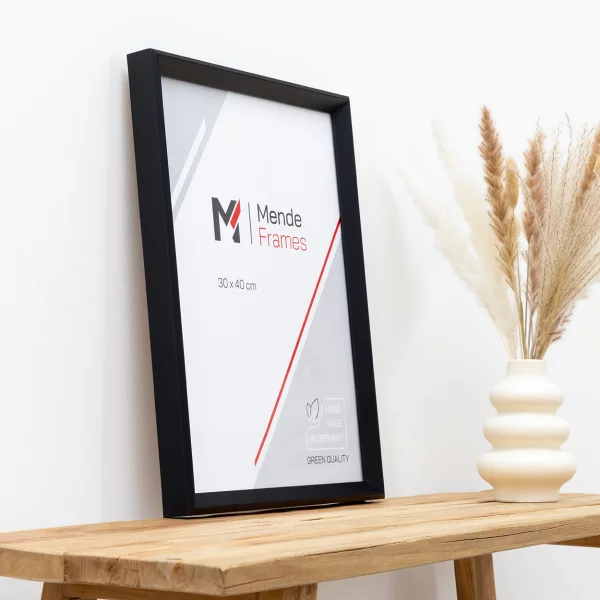 Holz-Bilderrahmen Mencuna 10x10 cm | Schwarz | Normalglas (2 mm)