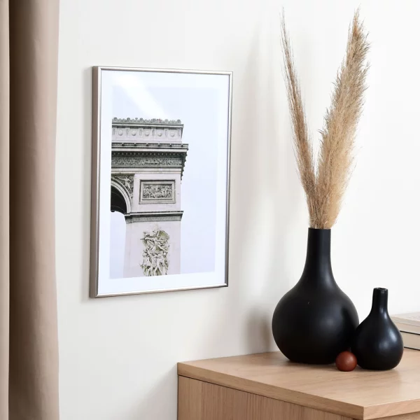 Kunststoff Bilderrahmen ART Maßanfertigung Silber | Normalglas (2 mm)