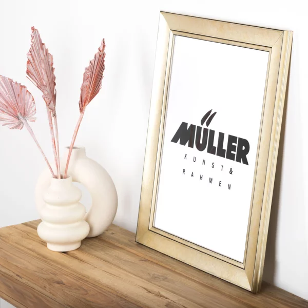 Holz Bilderrahmen Hamburg 28x35 cm | champagner | Normalglas (2 mm)