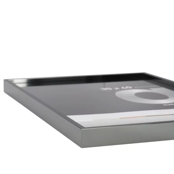 Alu Bilderrahmen Alpha 18x24 cm | Dunkelgrau glanz | Museumsglas UV 70 entspiegelt