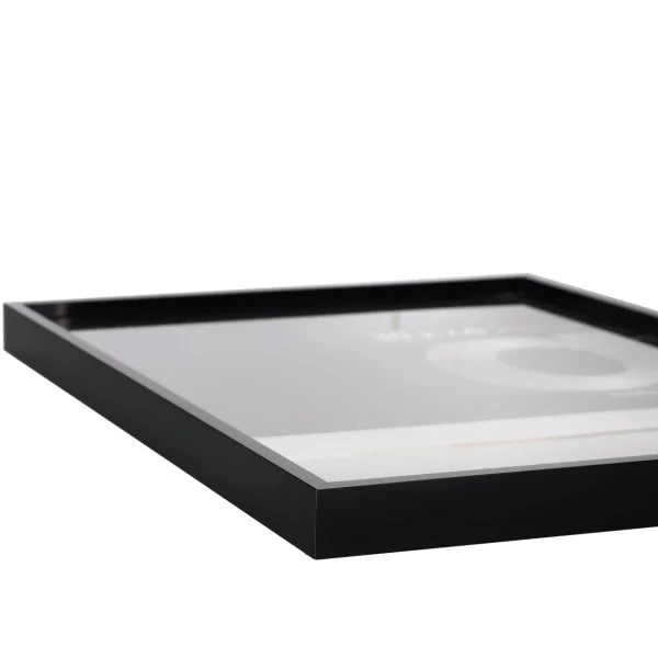 Alu Bilderrahmen Alpha 50x70 cm | Schwarz glanz eloxiert | Normalglas (2 mm)